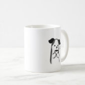 Cozy Dog with Coffee Mug | Minimalist Line Art Pet (Devant droit)