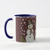 Cozy Embroidered Snowman Winter Mug (Gauche)