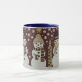 Cozy Embroidered Snowman Winter Mug (Centre)
