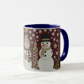 Cozy Embroidered Snowman Winter Mug Mok (Voorkant rechts)