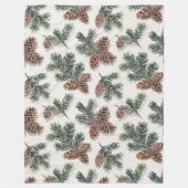 Cozy Evergreen and Pinecones Fleece Deken (Voorkant)