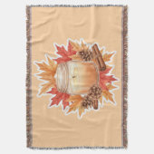 Cozy Fall Candle with Maple Leaves | Autumn Design Deken (Voorkant Verticaal)