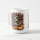 Cozy Fall Library Coffee Mug — Book Nook  (Devant gauche)