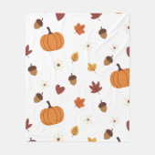 Cozy Fall Pattern And Autumn Leaves Fleece Deken (Voorkant)