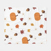 Cozy Fall Pattern And Autumn Leaves Fleece Deken (Voorkant (Horizontaal))