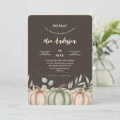 Cozy Fall Pumpkin Baby Shower Invitation Kaart (Staand voorkant)