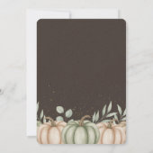 Cozy Fall Pumpkin Baby Shower Invitation Kaart (Achterkant)