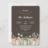 Cozy Fall Pumpkin Baby Shower Invitation Kaart (Voorkant)