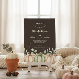 Cozy Fall Pumpkin Baby Shower Invitation Kaart