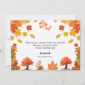 Cozy Fall Thanksgiving Dinner Party Bedankkaart (Achterkant)