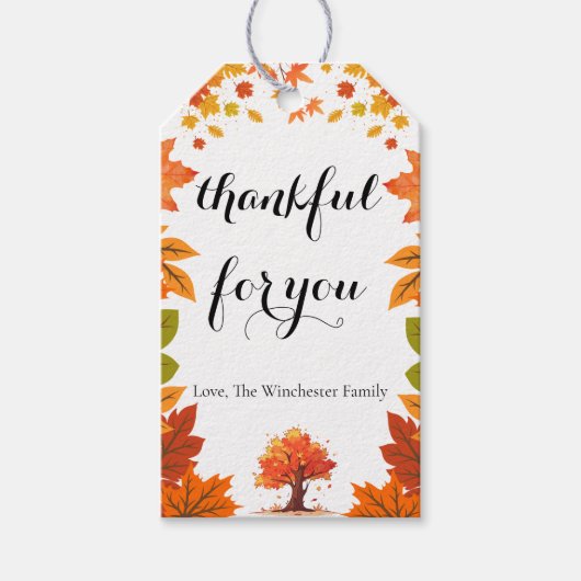 Cozy Fall Thanksgiving Dinner Party Cadeaulabel (Voorkant)