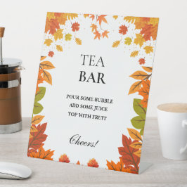 Cozy Fall Thanksgiving Dinner Party Reclamebord Met Voetstuk