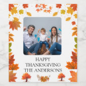 Cozy Fall Thanksgiving Dinner Party Wijn Etiket (Enkel label)