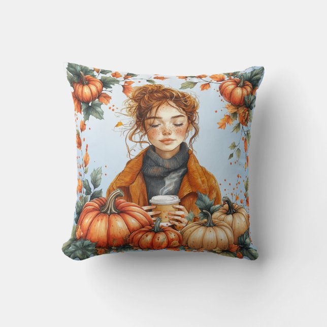 Cozy, Fall Themed Throw Pillow Kussen (Voorkant)