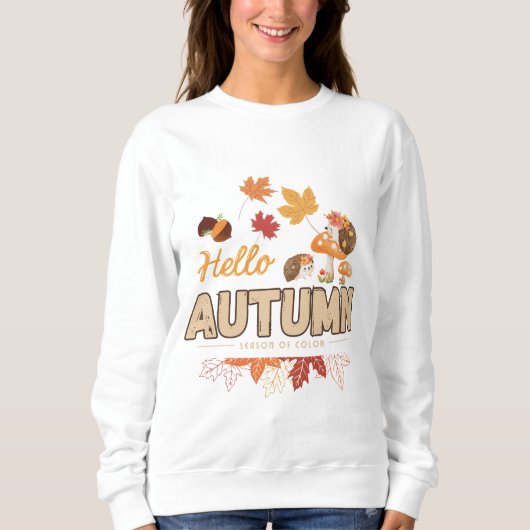  Cozy Fall Vibes with Hedgehogs & Mushrooms Trui (Voorkant)