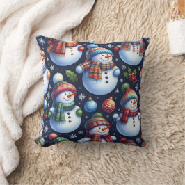Cozy Festive Snowman Kussen
