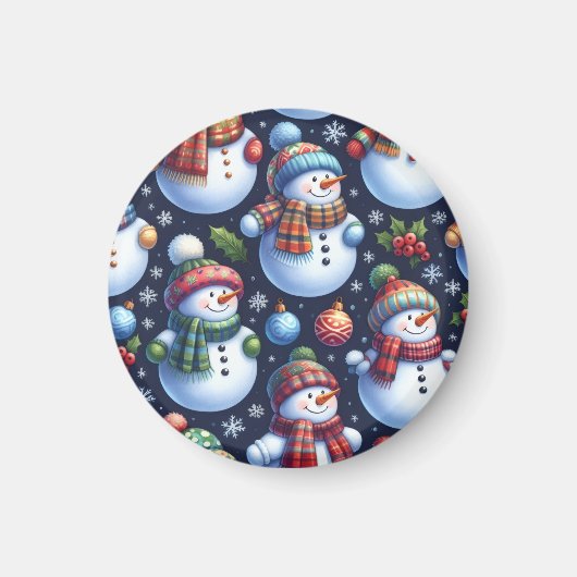 Cozy Festive Snowman Magneet (Voorkant)