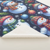 Cozy Festive Snowman Sherpa Deken (3/4)