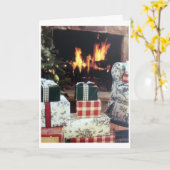 **COZY FIRE** MET GIFTS GEPRODUCEERD "MERRY CHRIST KAART (Gele Bloem)
