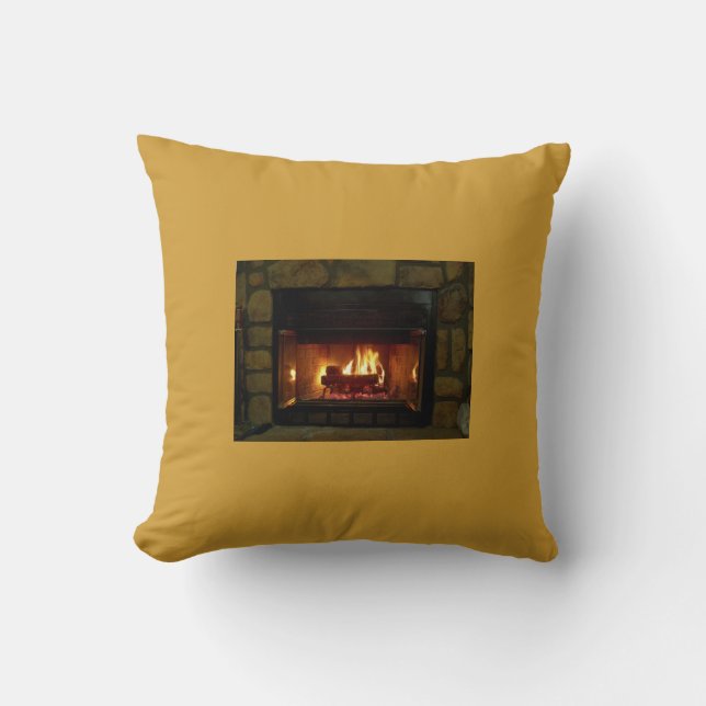 Cozy Fireplace Pillow Kussen (Voorkant)