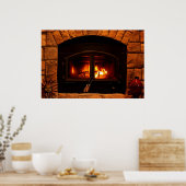 Cozy fireplace poster (Keuken)