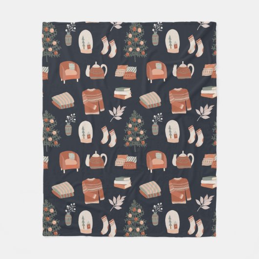 Cozy Fireside Fleece Deken (Voorkant)