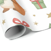 Cozy Forest Friends Holiday Gift Wrap Cadeaupapier (Rol Hoek)