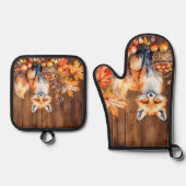 Cozy Fox Rustic Herfst Ovenwant & Pannenlap Set (Voorkant)