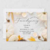 Cozy Friendsgiving Thanksgiving Pumpkin Dinner Kaart (Voorkant)