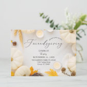 Cozy Friendsgiving Thanksgiving Pumpkin Dinner Kaart (Staand voorkant)