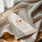 Cozy Friendsmas Striped Christmas Party Invitation