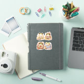 Cozy Frog Characters Custom-Cut Vinyl Sticker (Couverture iPad)