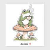 Cozy Frog Drink Tea op Toadstool Sticker (Vel)