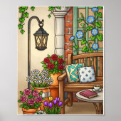 Cozy Garden Bench Art Poster (Voorkant)