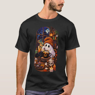 Cozy Ghost Halloween Treats T-shirt