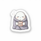 Cozy Ghost Mode Sticker – Schattigee Cartoon Ghost (Voorkant)