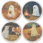 Cozy Ghost Stickers (Set van 4) (Voorkant)
