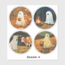 Cozy Ghost Stickers (Set van 4)