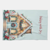 Cozy Gingerbread House Holiday Illustration Theedoek (Horizontaal)