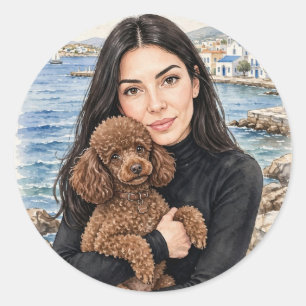 Cozy Girl ou Autocollant Caniche – Meilleurs Amis