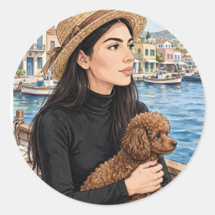 Cozy Girl ou Autocollant Caniche – Meilleurs Amis