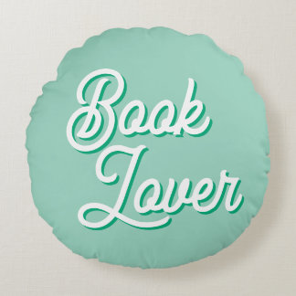 Cozy Green Coussin Rond pour Amateur de Livres