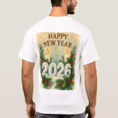cozy happy new year 2026 family tshirt (Dos)