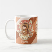 Cozy Hedgehog Morning Coffee Ceramic Mug (Gauche)