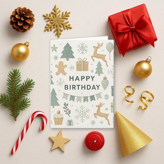 Cozy Holiday Birthday Design Kaart