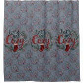 Cozy Holiday Pine Berry Lettering Douchegordijn (Voorkant)