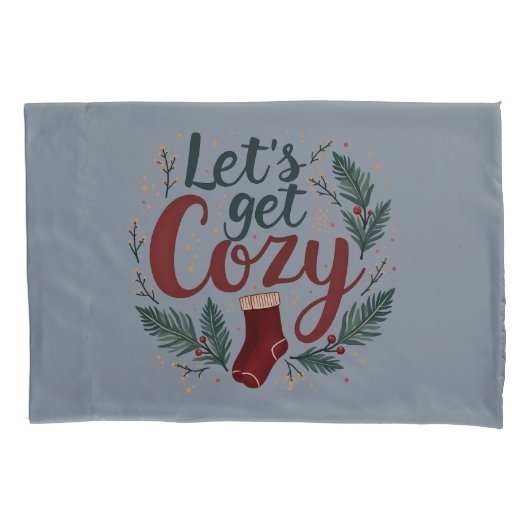 Cozy Holiday Pine Berry Lettering Kussensloop (Voorkant-Links)