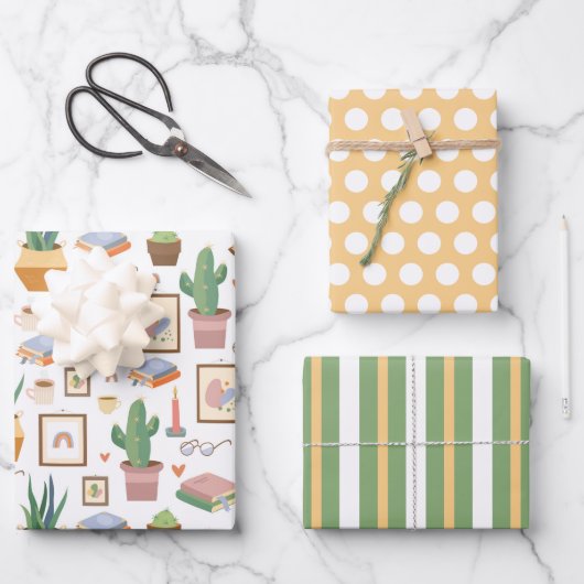 Cozy Home Wrapping Paper Set van 3 (Voorkant)