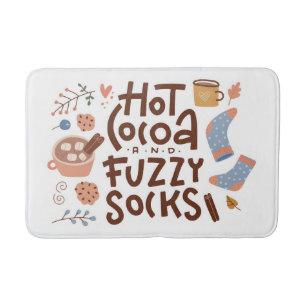 Cozy Hot Cocoa en Fuzzy Sokken Ontwerp Badmat
