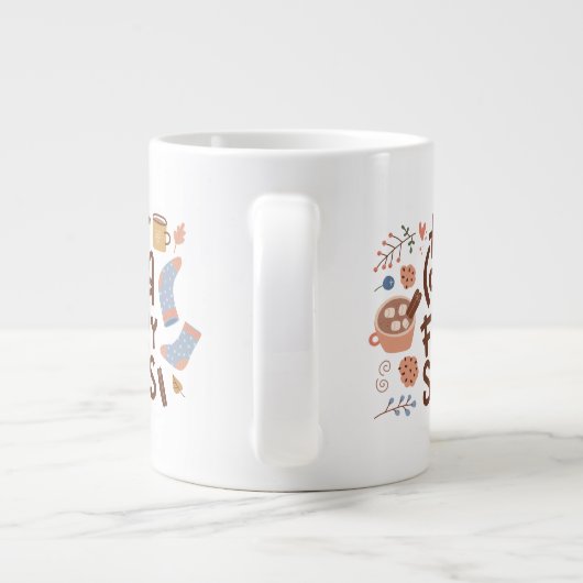 Cozy Hot Cocoa en Fuzzy Sokken Ontwerp Extra Grote Beker (Achterkant)